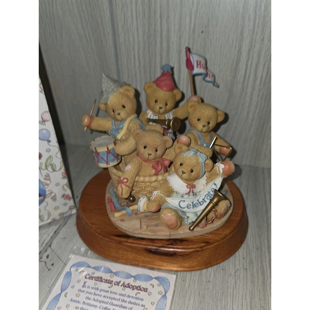 Vintage 1996 Cherished Teddies Commemorative Strike Up The Band Figurine NIB